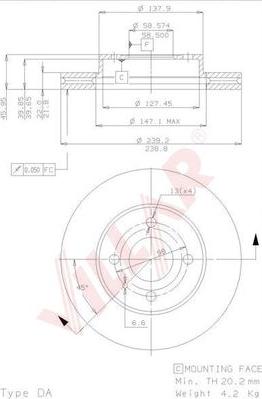 Villar 628.1734 - Тормозной диск unicars.by