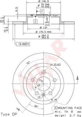 Villar 628.2095 - Тормозной диск unicars.by