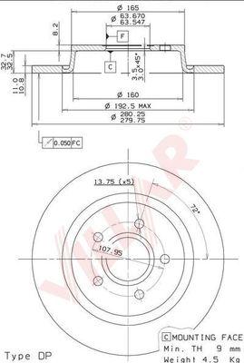 Villar 628.2043 - Тормозной диск unicars.by