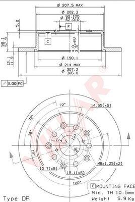 Villar 628.2058 - Тормозной диск unicars.by