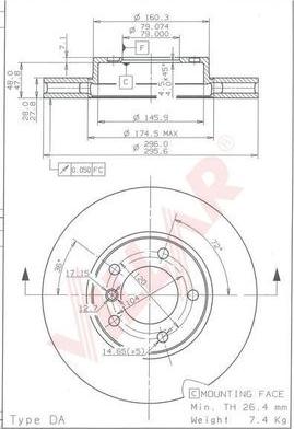 Villar 628.2000 - Тормозной диск unicars.by