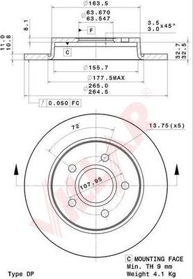 Villar 628.2028 - Тормозной диск unicars.by