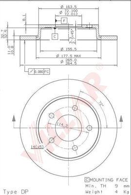 Villar 628.2027 - Тормозной диск unicars.by