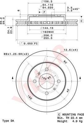 Villar 628.2074 - Тормозной диск unicars.by