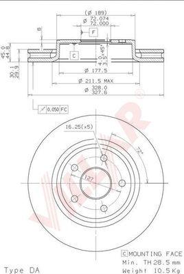 Villar 628.2071 - Тормозной диск unicars.by