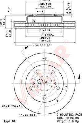 Villar 628.2194 - Тормозной диск unicars.by