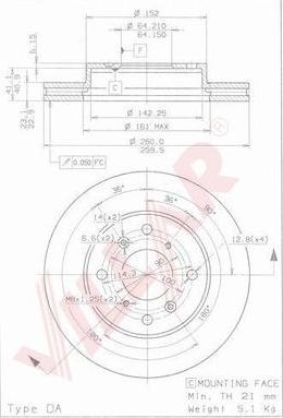 Brembo 09.6753.21 - Тормозной диск unicars.by