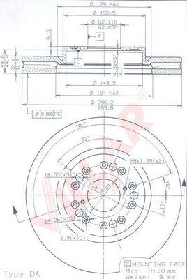 Villar 628.2168 - Тормозной диск unicars.by