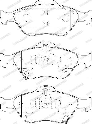 Wagner WBP24022A - Тормозные колодки, дисковые, комплект unicars.by