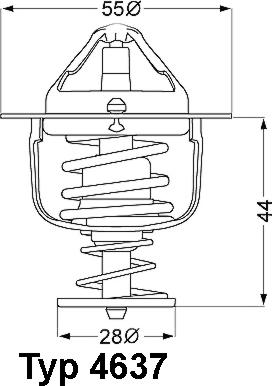 WAHLER 4637.82D - Термостат охлаждающей жидкости / корпус unicars.by