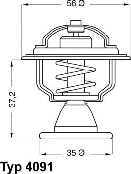 WAHLER 4091.82D - Термостат охлаждающей жидкости / корпус unicars.by