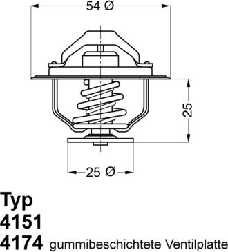 WAHLER 4174.82D - Термостат охлаждающей жидкости / корпус unicars.by