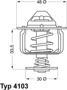 WAHLER 4103.82D - Термостат охлаждающей жидкости / корпус unicars.by