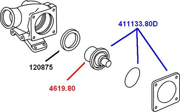 WAHLER 411133.80D - Термостат охлаждающей жидкости / корпус unicars.by