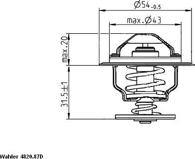 WAHLER 4820.87D - Термостат охлаждающей жидкости / корпус unicars.by