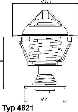 WAHLER 4821.89D - Термостат охлаждающей жидкости / корпус unicars.by