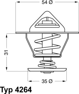 WAHLER 4264.84D - Термостат охлаждающей жидкости / корпус unicars.by