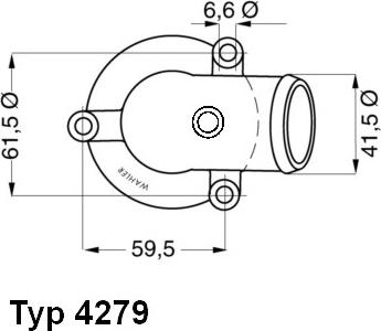 WAHLER 4279.87D - Термостат охлаждающей жидкости / корпус unicars.by