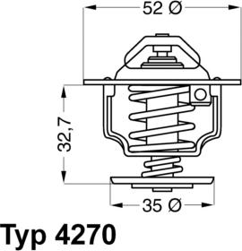 WAHLER 4270.88D - Термостат охлаждающей жидкости / корпус unicars.by