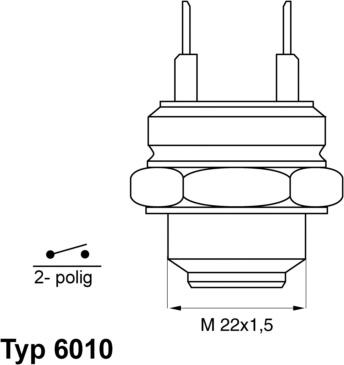 WAHLER 6010.85D - Термовыключатель, вентилятор радиатора / кондиционера unicars.by