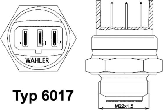 WAHLER 601785D - Термовыключатель, вентилятор радиатора / кондиционера unicars.by