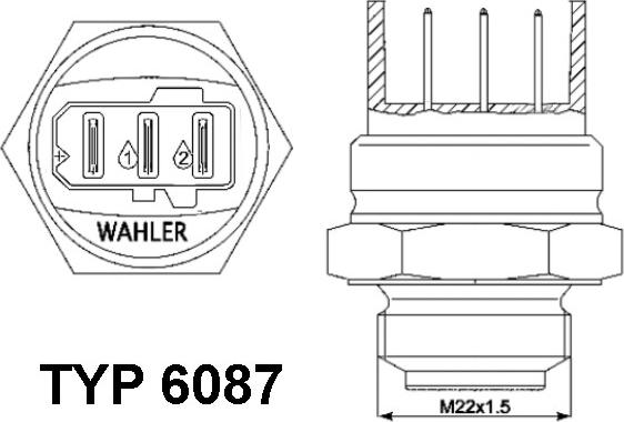 WAHLER 6087.87D - Термовыключатель, вентилятор радиатора / кондиционера unicars.by