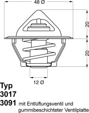 WAHLER 3017.92D50 - Термостат охлаждающей жидкости / корпус unicars.by