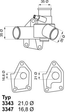 WAHLER 3343.80D - Термостат охлаждающей жидкости / корпус unicars.by