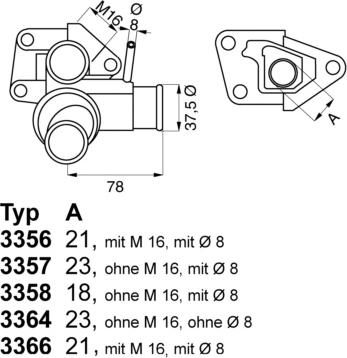 WAHLER 3356.80D - Термостат охлаждающей жидкости / корпус unicars.by