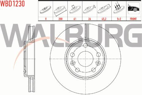 Walburg WBD1230 - Тормозной диск unicars.by