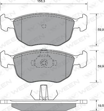 Ween 151-1990 - Тормозные колодки, дисковые, комплект unicars.by