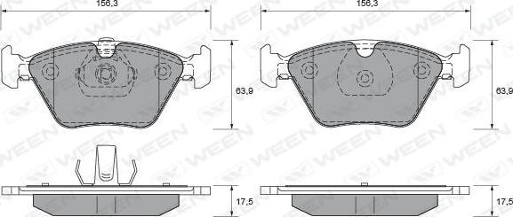 Ween 151-1991 - Тормозные колодки, дисковые, комплект unicars.by