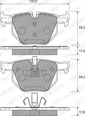 Ween 151-1951 - Тормозные колодки, дисковые, комплект unicars.by