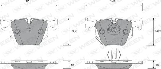 Ween 151-1923 - Тормозные колодки, дисковые, комплект unicars.by