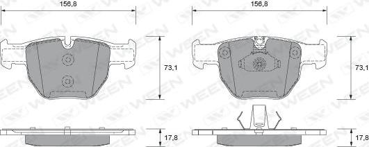 Ween 151-1922 - Тормозные колодки, дисковые, комплект unicars.by