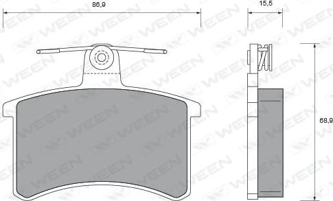 Ween 151-1450 - Тормозные колодки, дисковые, комплект unicars.by