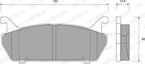 Ween 151-1489 - Тормозные колодки, дисковые, комплект unicars.by