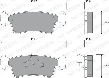 Ween 151-1473 - Тормозные колодки, дисковые, комплект unicars.by