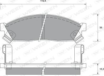 Ween 151-1590 - Тормозные колодки, дисковые, комплект unicars.by