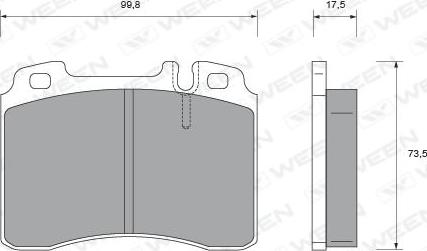 Ween 151-1560 - Тормозные колодки, дисковые, комплект unicars.by