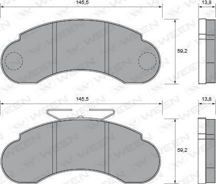 Ween 151-1647 - Тормозные колодки, дисковые, комплект unicars.by