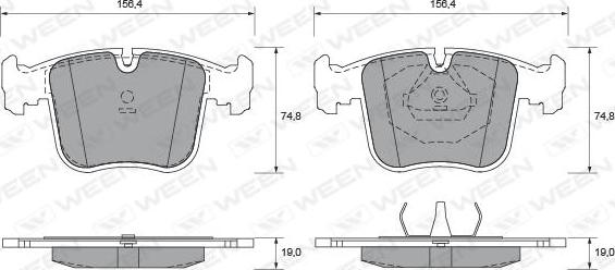 Ween 151-1650 - Тормозные колодки, дисковые, комплект unicars.by