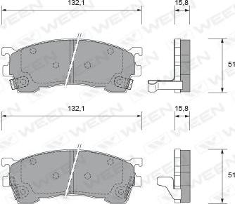 Ween 151-1665 - Тормозные колодки, дисковые, комплект unicars.by