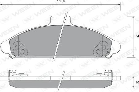 Ween 151-1661 - Тормозные колодки, дисковые, комплект unicars.by