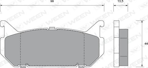 Ween 151-1667 - Тормозные колодки, дисковые, комплект unicars.by