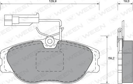 Ween 151-1602 - Тормозные колодки, дисковые, комплект unicars.by