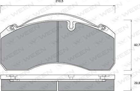 Ween 151-1060 - Тормозные колодки, дисковые, комплект unicars.by