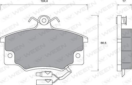 Ween 151-1012 - Тормозные колодки, дисковые, комплект unicars.by