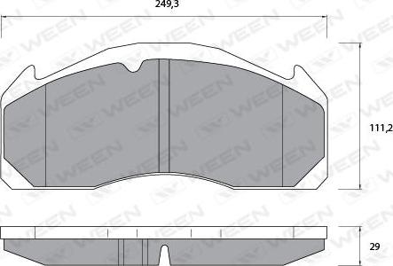 Ween 151-1074 - Тормозные колодки, дисковые, комплект unicars.by