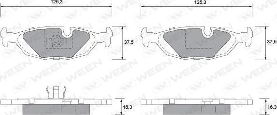 Ween 151-1199 - Тормозные колодки, дисковые, комплект unicars.by